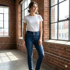 Vintage Tommy Hilfiger Y2K High Waist Button Fly Jeans Dark Wash | Waist 29”